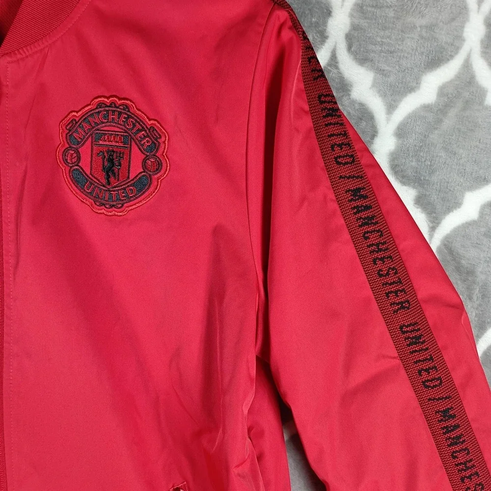 Manchester United FC Adidas Jacket Youth Large Red Full Zip Soccer